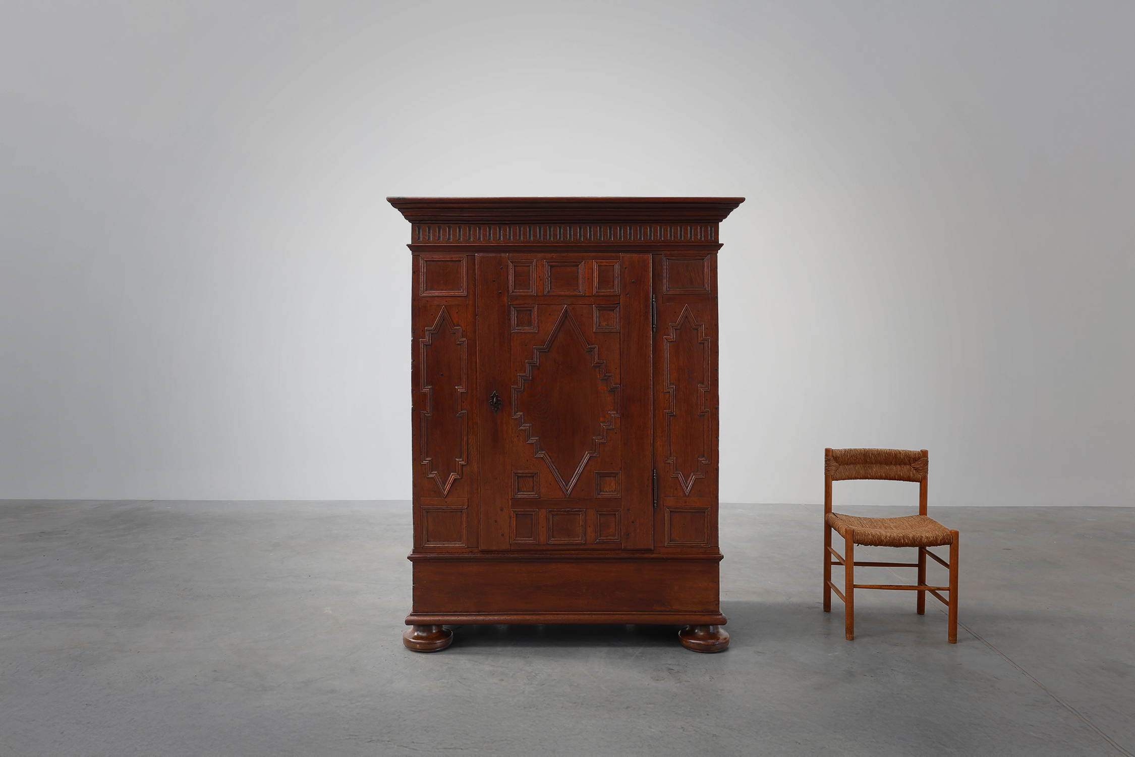 French 16th Century Antique oak hand carved wardrobe thumbnail